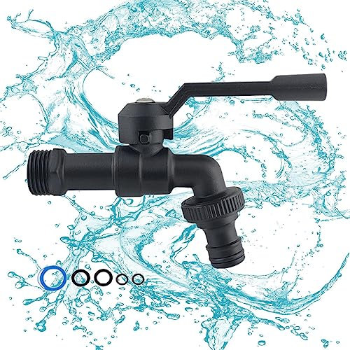 Rianpesn Robinet d'extérieur en cuivre, Bibcocks Robinet à Double Sortie 1/2 Jardin extérieur antigel en Laiton Noir, Séparateur Robinet Séparateur Tuyau Séparateur u