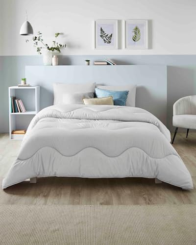 Night Lark Coverless Duvet Super King 4.5 Tog - Linen Collection - Cloud Grey Superweiche, gemütliche und leichte Steppdecke Maschinenwaschbar, hypoallergen, schnell trocknend, All-in-One Wendedecke | Fortschrittliche Smartfil®-Faser, maschinenwaschbar, hypoallergen, deckenlose Bettdecke, Super-Kingsize-Bett
