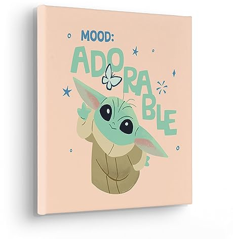 Komar Komar Keilrahmenbild - The Mandalorian Little Grogu Adorable - Größe 30 x 30 cm - Kinderzimmerbild, Wandbild, Kinderzimmer