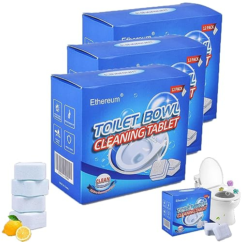 Flushbright Cleaning Tablets,Flushbright Toilet Cleaning Tablets,Natural Toilet Bowl Cleaner Tablets for Cleaning & Deodorizing, Staying Clean and Bright 3 Week. (3 Box)