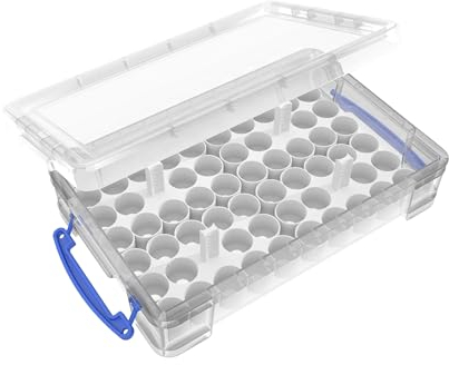 Feldherr paint rack set compatible with 4L Really Useful Boxes - 56 Citadel Paint Pots (18ml / 24ml), Color:White, Really Useful Boxes:Box 4 l included