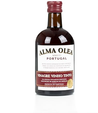 Vinaigre de vin rouge - 500 ml - Assaisonnement savoureux et polyvalent - Convient aux vinaigrettes - Vieilli en fût de chêne - Produit gourmet portugaise