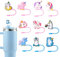 JSMIECO 10Pcs 9-10mm Unicorn Stanley Straw Covers, Reusable Straw Covers for Stanley 30/40oz Cup, WaterProof Straw Toppers Stanley Cup Accessories, JS005P8-US