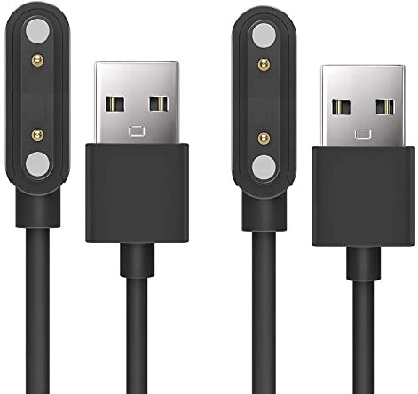 Blueshaweu Magnétique Chargeur Compatible avec Blackview R30 Pro Montre,Magnétique Charger Cable Montre Connectée USB 3,3ft Compatible avec Blackview/IOWODO R30 Pro 1,85 Smart Watch (2 Packs-Noir)