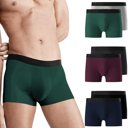 Falechay Boxershorts Herren Unterhosen Männer Baumwolle 6er Pack Retroshorts für Herren Ohne Kratzenden Zettel UnterwäSche Boxer Sportunterhosen für Herren Mehrfarbig S