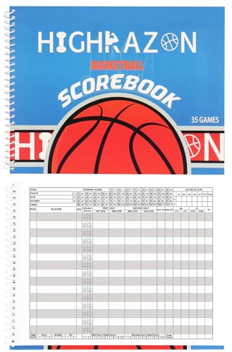 HIGHRAZON Basketball Scorebook, 35 Games Score Book Side by Side Score Keeping Book for Stats Basketball Stat Tracking Book, High School, Middle School, Little League for Scorekeepers, for Coach