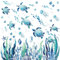 decalmile Pegatinas de Pared Bajo el Mar Algas Vinilos Decorativos Marina Oceano Tortuga Peces Medusas Adhesivos Pared Habitación Infantiles Niños Bebés Guardería Baño