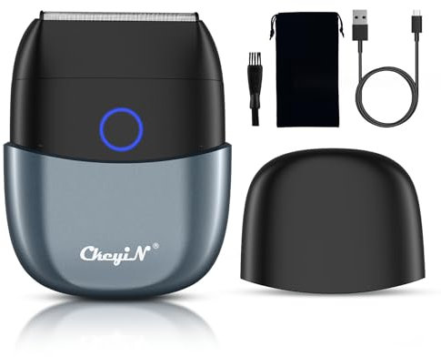 Rasoir Electriques Hommes,USB Tondeuse Barbe avec capuchon,Rasoir de Voyage Rasoir Électrique sans fil et Rechargeable pour Hommes,Professionnels éTanches Mini Rasoir Électrique, Cadeau Homme