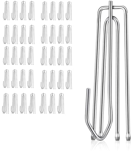 Ganchos para Cortinas de Acero Inoxidable, 40 Piezas Ganchos de Cortina de Abrazadera, Ganchos de Cortina de Ducha de Metal, Ganchos de Cortina Clips, para Cortinas y Anillos de cortin