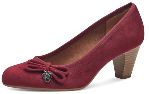 s.Oliver Damen Pumps mit Schleife mit Herzdetail, Rot (Bordeaux), 38 EU