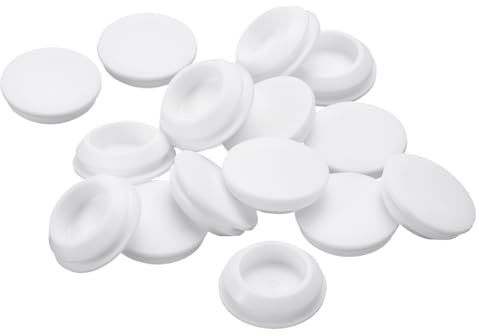 QUARKZMAN 16 Piezas Tapones de Silicona, Tapones Redondos de Bloqueo a Presión para Agujeros de 20-22mm, Tapones de Agujero Impermeables para Tubos de Metal, Blancos