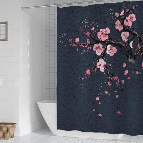 FAIRYGATE Duschvorhang Extra Breit Shower Curtains Wasserdichter 80 x 180 cm Duschvorhang aus Stoffen Schimmelfreier und Waschbarer Antibakterieller Badevorhang mit 12 Ringen B8706