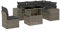 Keyroto Garteunge Outdoor mit Gartentisch Dining Lounge Ecnge Sike Balkon Loungemöbel Garsofa Grau 6-TLG Type-B95