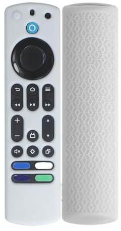 Silicone Remote Case For Fire TV 4K stick max, Remote Cover Replacement with Lanyard, Protective Case Skin Sleeve (White)