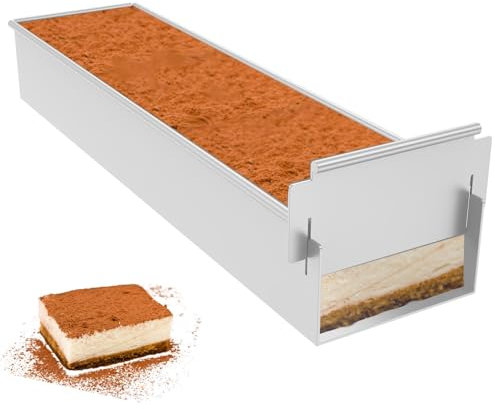 JTNero Teglia rettangolare per torta antiaderente tiramisù, in lega di alluminio, stampi per dessert tiramisù, stampo per torte tiramisù