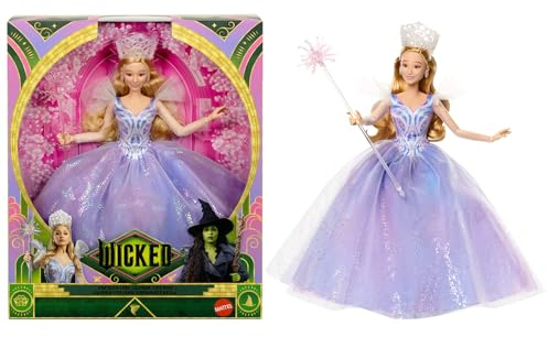 Mattel Wicked: Teil 2 von Universal Pictures Glinda Deluxe-Modepuppe mit abnehmbarem Outfit und 3 Accessoires, vom Film inspiriert, JFM13, [Mehrfarbig]