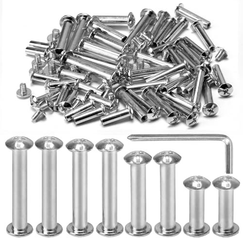 KINDPMA Lot de 50 boulons de jonction M3 pour armoire, connecteurs d'armoire, vis de connexion de meubles, vis de fixation de meubles avec clé pour connecter une armoire 16 + 25 + 29 + 30 mm