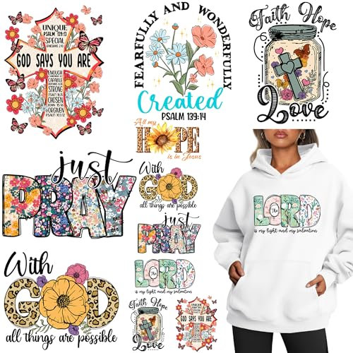 12 Sheets Iron On Decals for T-Shirts Heat Transfer Vinyl Stickers Ready to Press Iron On Transfers Patches for Clothing Jean Jackets Hoodies Washable Decoration DIY Crafts