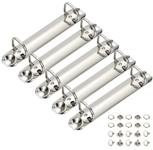 PATIKIL 5er-Set B7 2-Loch-Ringbinder-Mechanismen 20mm Silberton | 0, 63 D-Ring-Ersatzbinder-Planer-Lose-Blatt-Bindungsspulen, Für Organisatoren DIY-Füllpapier-Aufbewahrungsordner-Zubehör