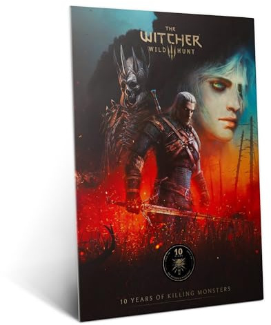 Displate Metallposter The Witcher 3 - Wild Hunt Characters 10th Anniversary Plakat - Spielzimmer Zimmer Deko - Wandbilder Bilder Schlafzimmer - Geschenk - Wanddeko Metall Poster 32 cm x 45 cm