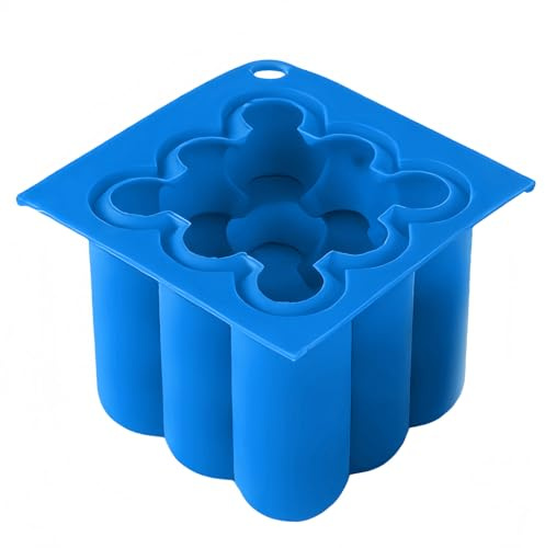 Kerzenform Bubblekerze Groß – Form für Bubblekerzen aus Silikon (8,5×8,5×6 cm), Gießform für Kerzen, wiederverwendbar & hitzebeständig, für Soja-, Raps- & Paraffinwachs, Blau