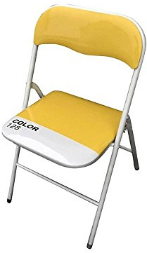 Klappsessel Slim Gelb Pantone 128 aus Metall für Büro Haus und Camping Sitz gepolstert