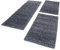 HomebyHome Bettumrandung Schlafzimmer 3 teilig Teppich Grau - Waschbarer Bettumrandung Teppich Läufer Set Extra Flauschig Bettvorleger Schlafzimmer Bettset:2 St. 60x110 cm | 1 St. 80x150 cm