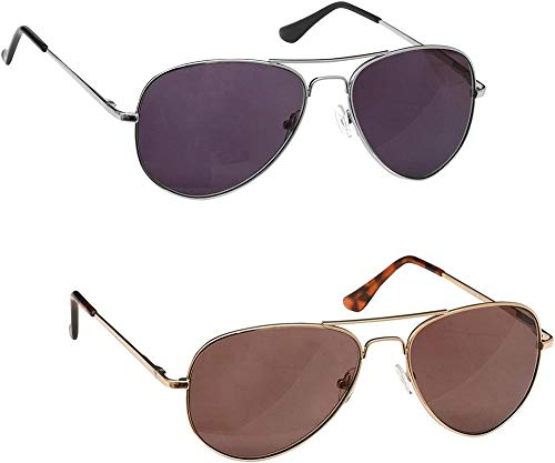 OPULIZE Die Lesebrille Unternehmen Silber & Gold Sonnen-Leser Wert 2er-Pack UV400 Herren Damen SS8-89 +2,50