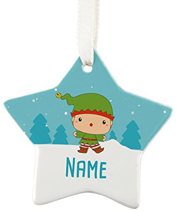Herz & Heim® Christbaumanhänger mit Ihrem Wunschnamen - Verschiedene Motive Elf