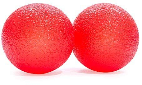 #DoYourFitness® Handtrainer/Fingertrainer in 3 Stärken BZW. Widerstandsstufen - ideal für Handmuskel- & Unterarmtraining - Einzeln oder im praktischen 3er-Set / »Eggy« medium rund (rot)