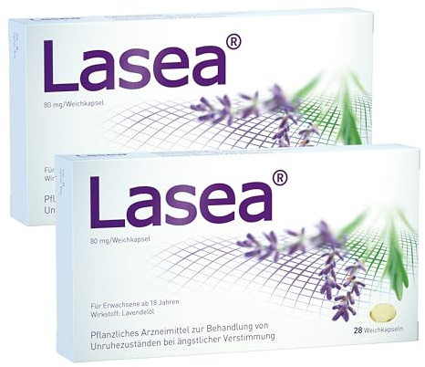 Lasea bei innerer Unruhe mit Arzneilavendelöl 2 x 28 Stk. | pflanzlich | Das Arzneimittel mit Silexan hilft natürlich abzuschalten, beruhigt & bessert in der Folge den Schlaf, macht nicht abhängig