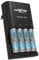ANSMANN Batterieladegerät inkl. 4X AA Akkus 2100mAh - Automatik Batterie Ladegerät mit Repair-Modus für wiederaufladbare Batterien und Akkubatterien - Powerline 4 Smart Akkuladegerät