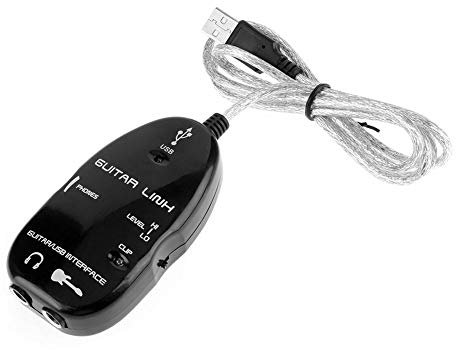 Demiawaking IT Scheda Audio per Chitarra Elettrica USB Lettore Audio Effector Adattatore di Registrazione Musicale per PC Chitarra (Nero)
