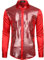 JOGAL Herren Pailletten Hemd 70er Langarm Disco Party Kostüm X-Large Rot