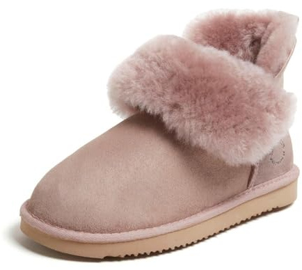 Dearfoams Women's Fireside Perth Genuine Shearling Indoor/Outdoor Water Resistant Foldover Boot