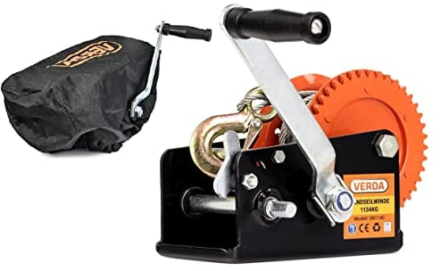 Handseilwinde 1134 kg (2500 lbs) + Tasche – Robuste Bootswinde für Anhänger, vielseitig einsetzbar für Boote, Anhänger und Fahrzeuge, ideal für einfaches Heben und Ziehen SN1140