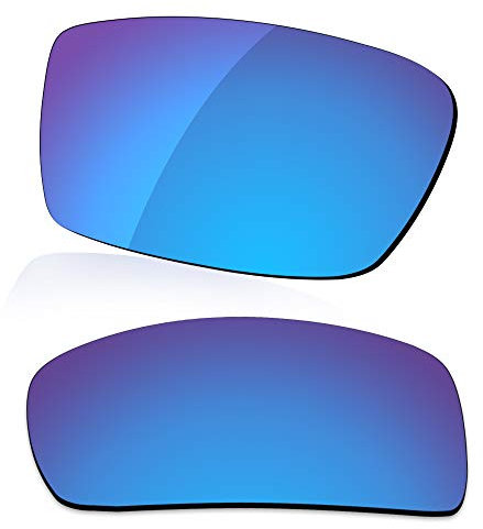 LenzReborn Verres polarisés de rechange pour lunettes de soleil Oakley Gascan OO9014 - Plus d'options, Bleu glacier – Miroir polarisé, Taille unique