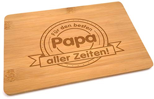 Samunshi® Holzbrett mit Gravur Bester Papa aus Bambus Brett Frühstücksbrettchen als Holz Schneidebretter Holzbrett Küche Vesperbrett