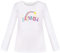 Mädchen Weiß Langarm T-Shirt Baumwolle Top Regenbogen Pailletten Brief Stern Gr. 116-122