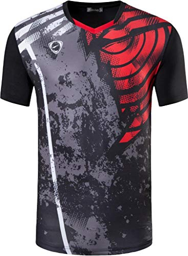 jeansian Herren Sport Tee Shirt Tshirt T-Shirt Short Sleeve Tops Tennis Golf Bowling LSL249 Black L
