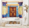 ABAKUHAUS Ägypten Wandteppich und Tagesdecke, Ägypten Gebäude, aus Weiches Mikrofaser Stoff Wand Dekoration Für Schlafzimmer, 230 x 140 cm, Lindgrün hellblau