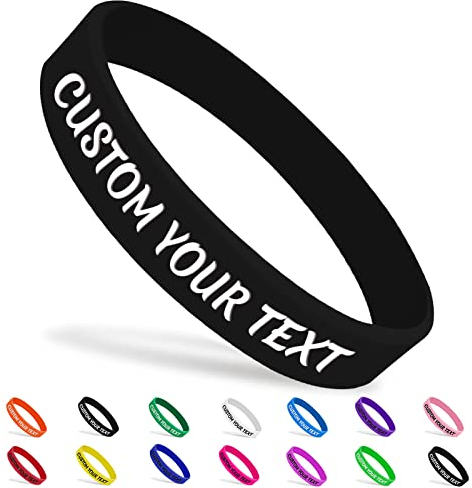 Personalisierte Silikon Armbänder, Mehrere Farben Gummi Armbänder für Damen & Herren,Silikonarmband für Aktivität,Sport, Fußball, Party