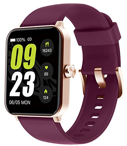 HUAKUA Smartwatch Uomo Donna Saturimetro Orologio Fitness 1,69 Pollici Contapassi Cardiofrequenzimetro da Polso Orologio Sportivo Impermeabile IP68 Conta Calorie Fitness Tracker per Android iOS