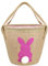 Leesgel Ostern Deko, Osterkorb für Kinder Ostereiersuche Spiele, Jute Ostergeschen Hasendekoration Tasche Eimer Tote für Kinder Jungen Mädchen Ostergeschenke Kinder Osterspiele Partyzubehör - Rosa