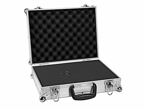 ROADINGER Universal-Koffer-Case FOAM GR-5 alu | Flightcase mit flexibler Schaumeinlage und 375 x 285 x 70 mm (Innenmaße)