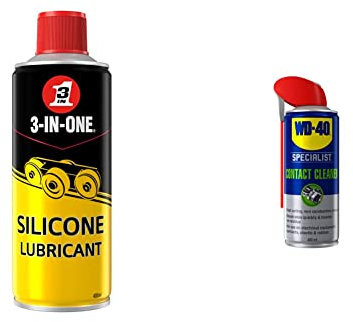 3-IN-ONE 44015 Professional Silicone Lubricant 400 ml with Silicone by WD-40 Specialist Repel Dust, Dirt, Oil and Grime, Metal Smart Straw Narrow, Wide and 360 Spray, 400 ml