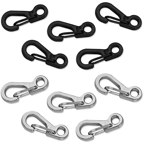 Mini SF Aluminum Paracord Carabiner Inches Clip Tiny Carabiners Set Spring Snap Keyring Hook for Camping Traveling Hiking Keychains Outdoor (10 pcs)