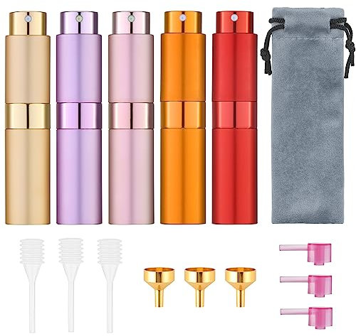 Wuiil Tekson 8ml Travel Perfume Atomizer Refillable, Mini Cologne Spray Bottle Empty, Small Aftershave Portable Sprayer for Liquid Dispenser