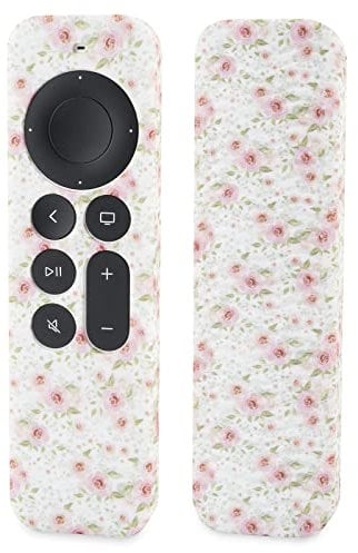 LEFXMOPHY Case for Apple TV Cover Siri Remote 2023 2021 2022 2024, 4K HD Controller 2nd 3rd Gen, Flower Silicone Sleeve with Lanyard