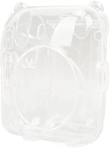 Clear Instant Camera Case, for Mini 12 Antiscratch Camera Sleeve with Adjustable Shoulder Strap, Built in Photo Storage, Clear Shell Camera Case